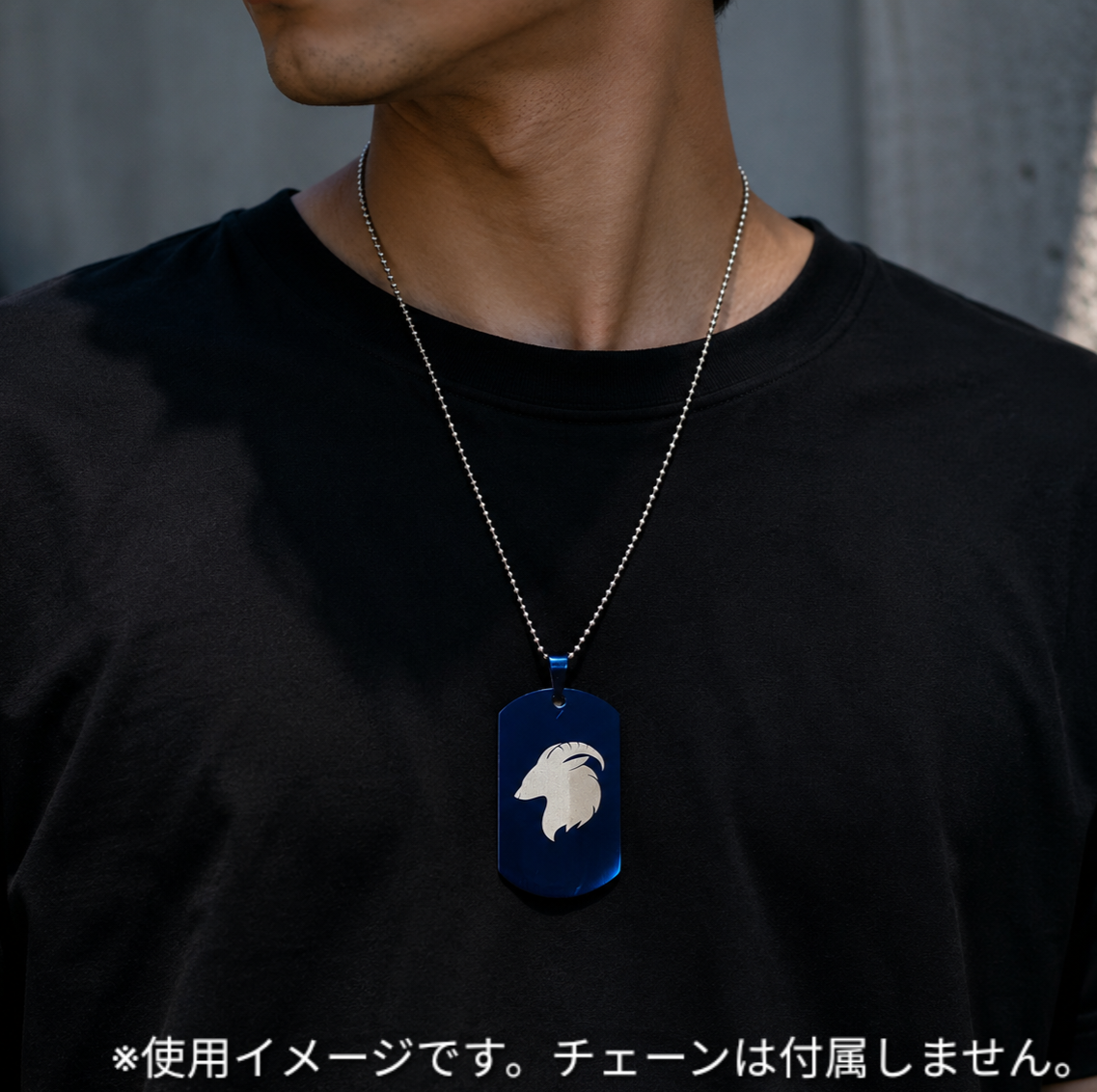 ステンレス製ドッグタグ ネックレス ダークブルー ブルアカ SRTマーキング■ミリタリースタイル サバゲー装備 アクセサリー コスプレ