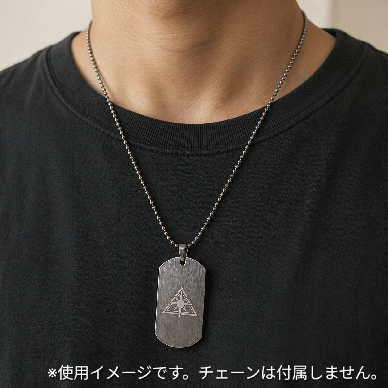 ステンレス製ドッグタグ ネックレス シルバー ブルアカ アビドスマーキング
