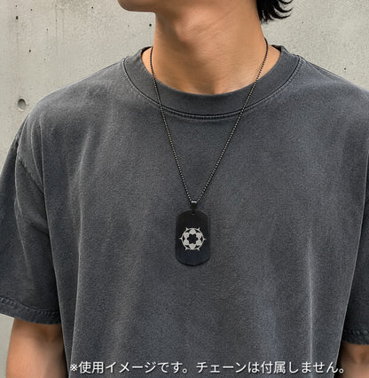 タクティカル ステンレスドッグタグ ブラック ヘイローモチーフ ネックレス