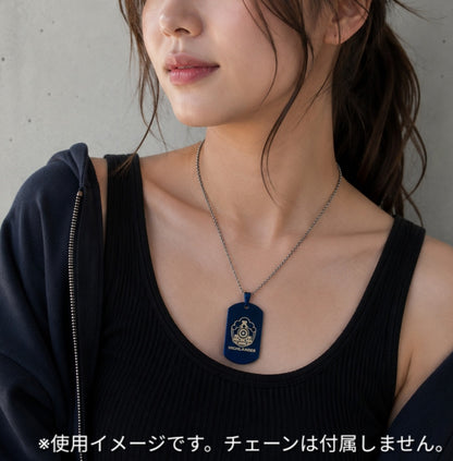 ステンレス製ドッグタグ ネックレス ダークブルー ブルアカ ハイランダーマーキング■ミリタリースタイル サバゲー装備 アクセサリー コスプレ