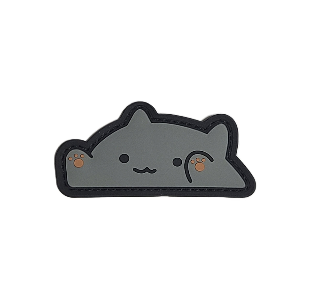 PVC 3D ベルクロワッペン Bon!go-Cats グレー■ミリタリー風 猫デザイン PVCパッチ