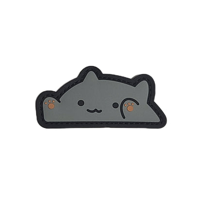 PVC 3D ベルクロワッペン Bon!go-Cats グレー■ミリタリー風 猫デザイン PVCパッチ
