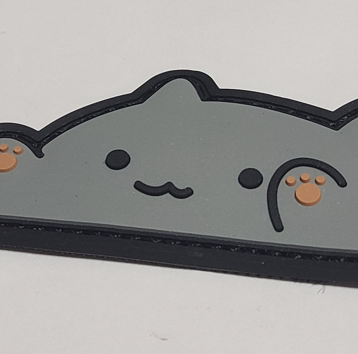 PVC 3D ベルクロワッペン Bon!go-Cats グレー■ミリタリー風 猫デザイン PVCパッチ