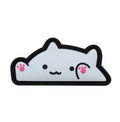 PVC 3D ベルクロワッペン Bキャット ホワイト■ミリタリー風 猫デザイン PVCパッチ