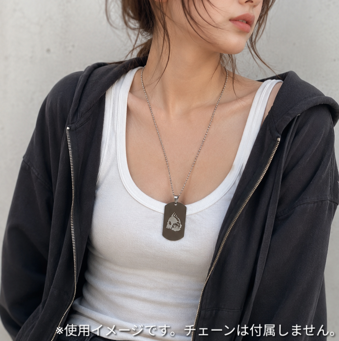ステンレス製ドッグタグ ネックレス シルバー ブルアカ アリウスマーキング■ミリタリースタイル サバゲー装備 アクセサリー コスプレ