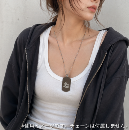 ステンレス製ドッグタグ ネックレス シルバー ブルアカ アリウスマーキング■ミリタリースタイル サバゲー装備 アクセサリー コスプレ