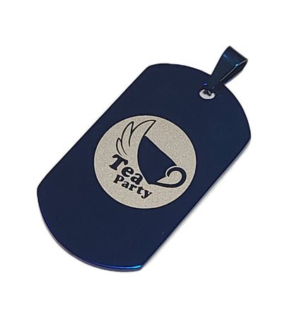 ステンレス製ドッグタグ ネックレス ダークブルー ブルアカ ティーパーティーマーキング