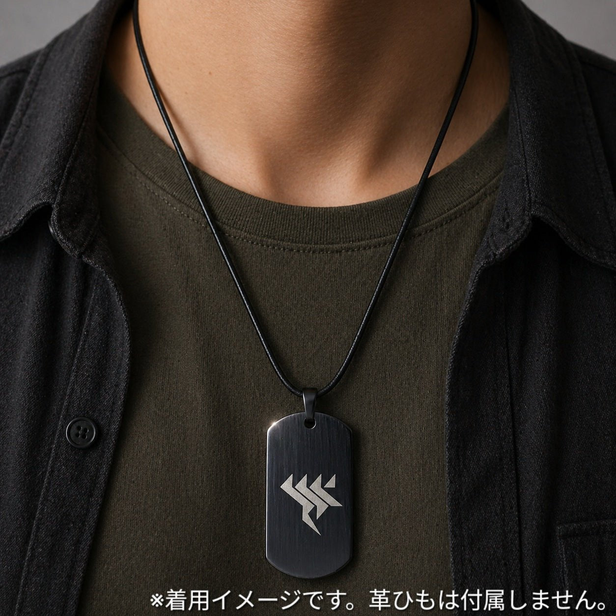 ステンレス製ドッグタグ ネックレス ブラック ブルアカ ゲヘナマーキング