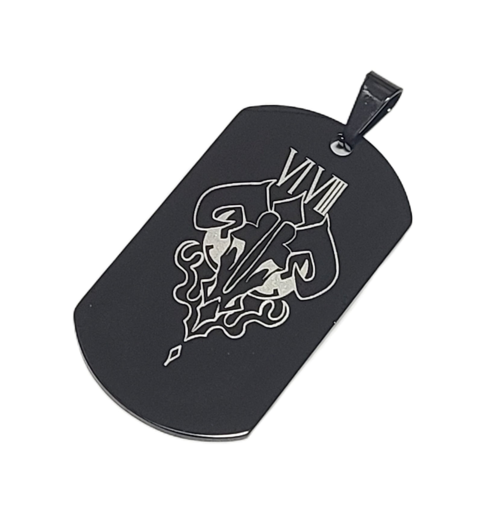 タクティカル ステンレスドッグタグ ブラック ブルアカモチーフ ネックレス キーホルダー コスプレ - AIA - Military Goods Store