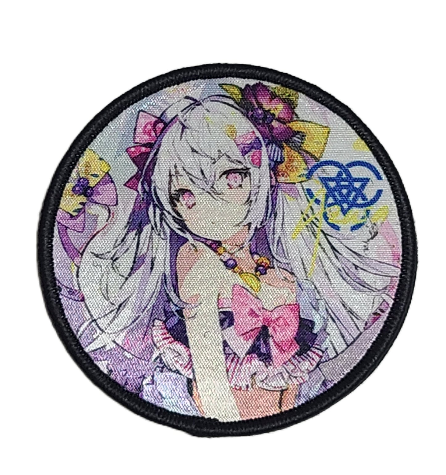 ブルアカ ベルクロキャラクターワッペン 水着アズサ サークル■プリントワッペン ベルクロパッチ ミリタリー 面ファスナー 装備用 - AIA - Military Goods Store