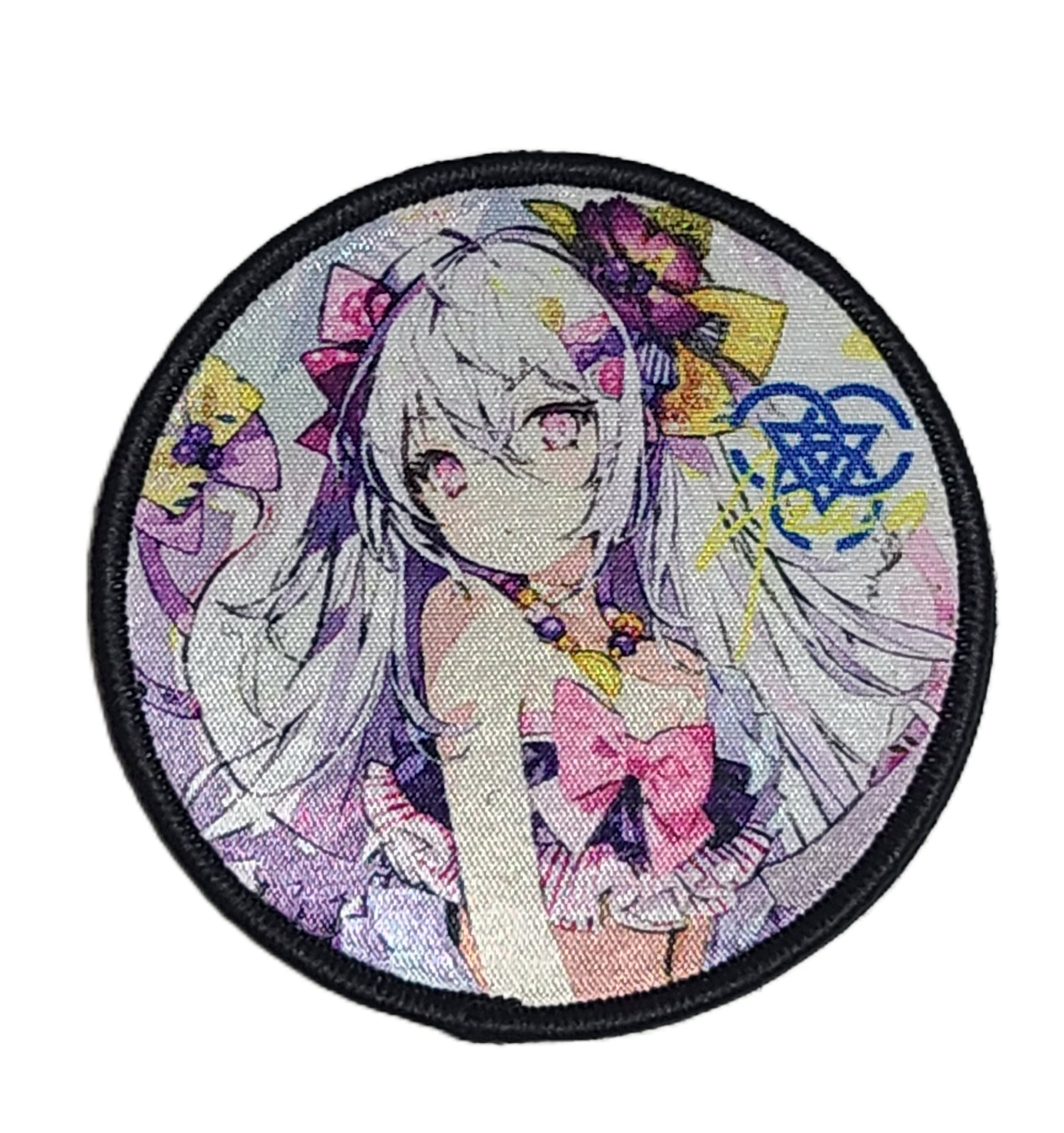 ブルアカ ベルクロキャラクターワッペン 水着アズサ サークル■プリントワッペン ベルクロパッチ ミリタリー 面ファスナー 装備用 - AIA - Military Goods Store