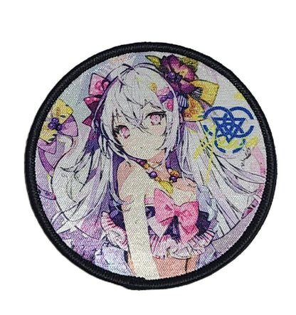ブルアカ ベルクロキャラクターワッペン 水着アズサ サークル■プリントワッペン ベルクロパッチ ミリタリー 面ファスナー 装備用 - AIA - Military Goods Store