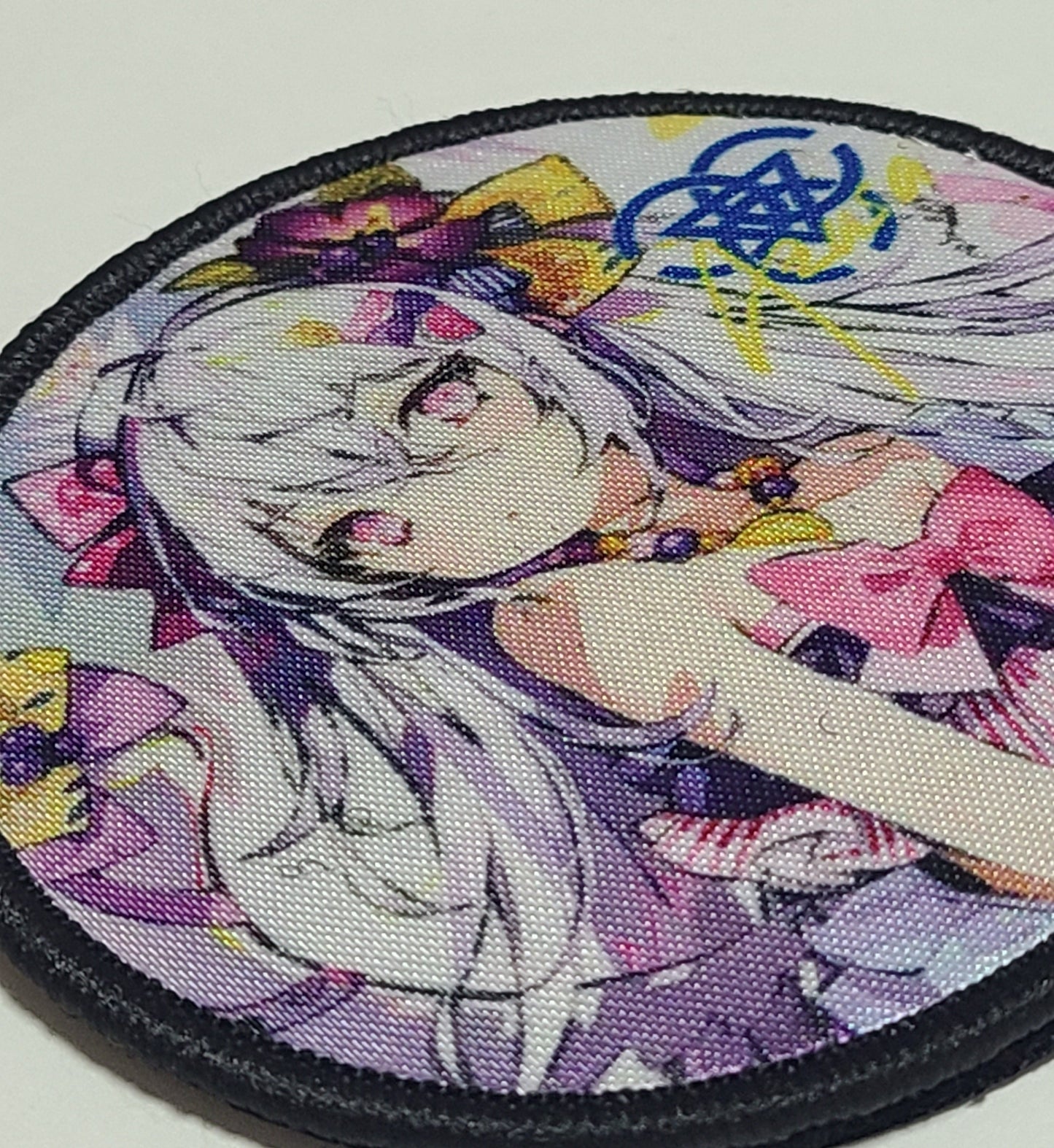 ブルアカ ベルクロキャラクターワッペン 水着アズサ サークル■プリントワッペン ベルクロパッチ ミリタリー 面ファスナー 装備用 - AIA - Military Goods Store
