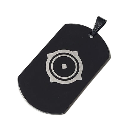 タクティカル ステンレスドッグタグ ブラック ヘイローモチーフ ネックレス/キーホルダー/コスプレ - AIA - Military Goods Store