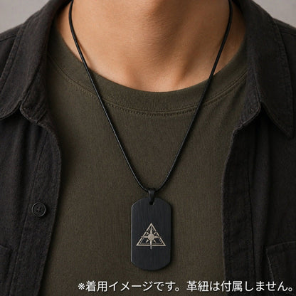 ステンレス製ドッグタグ ネックレス ブラック ブルアカ アビドスマーキング