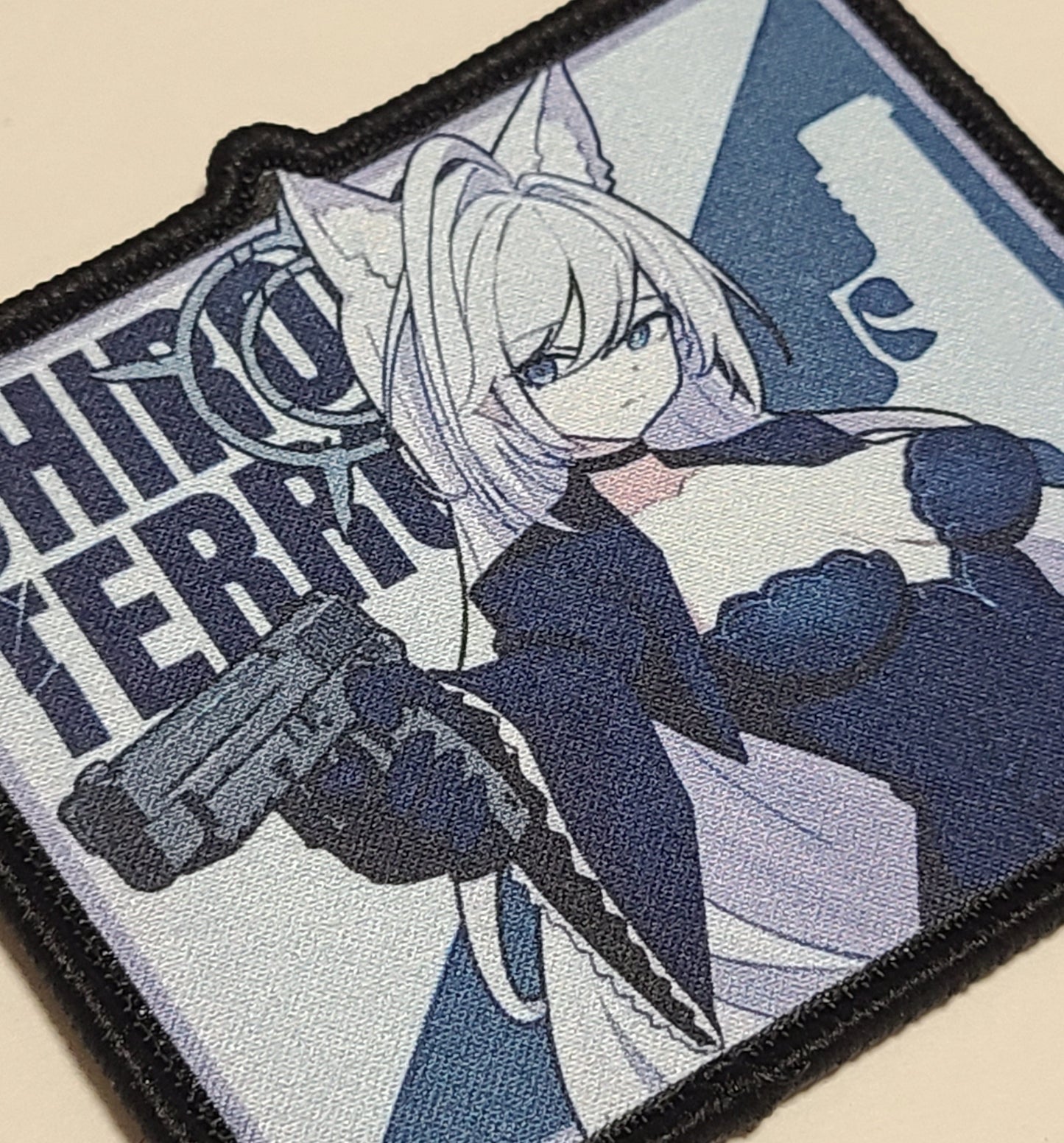 ブルアカ ベルクロキャラクターワッペン シロコテラー■プリントワッペン ベルクロパッチ ミリタリー 面ファスナー 装備用 - AIA - Military Goods Store