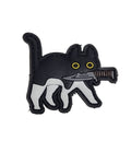 PVC タクティカルパッチ 白黒 ベルクロ仕様■ミリタリー風 猫デザイン PVCワッペン
