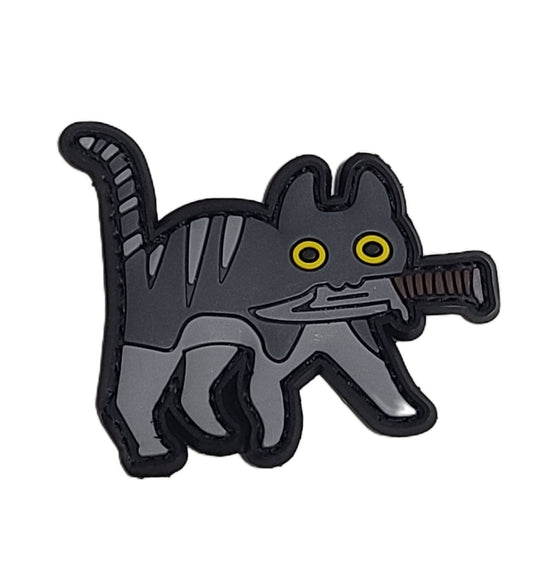 PVC タクティカルパッチ サバトラ ベルクロ仕様｜ミリタリー風 猫デザインPVCワッペン - AIA - Military Goods Store