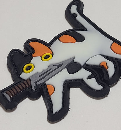 PVC タクティカルパッチ 三毛猫 ベルクロ仕様｜ミリタリー風 猫デザインPVCワッペン - AIA - Military Goods Store