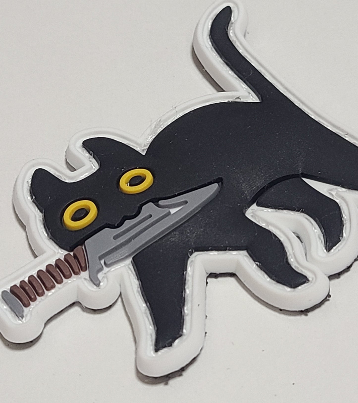 PVC タクティカルパッチ 黒猫 ベルクロ仕様｜ミリタリー風 猫デザインPVCワッペン - AIA - Military Goods Store