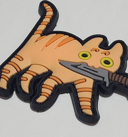 PVC タクティカルパッチ 茶トラ ベルクロ仕様｜ミリタリー風 猫デザインPVCワッペン - AIA - Military Goods Store