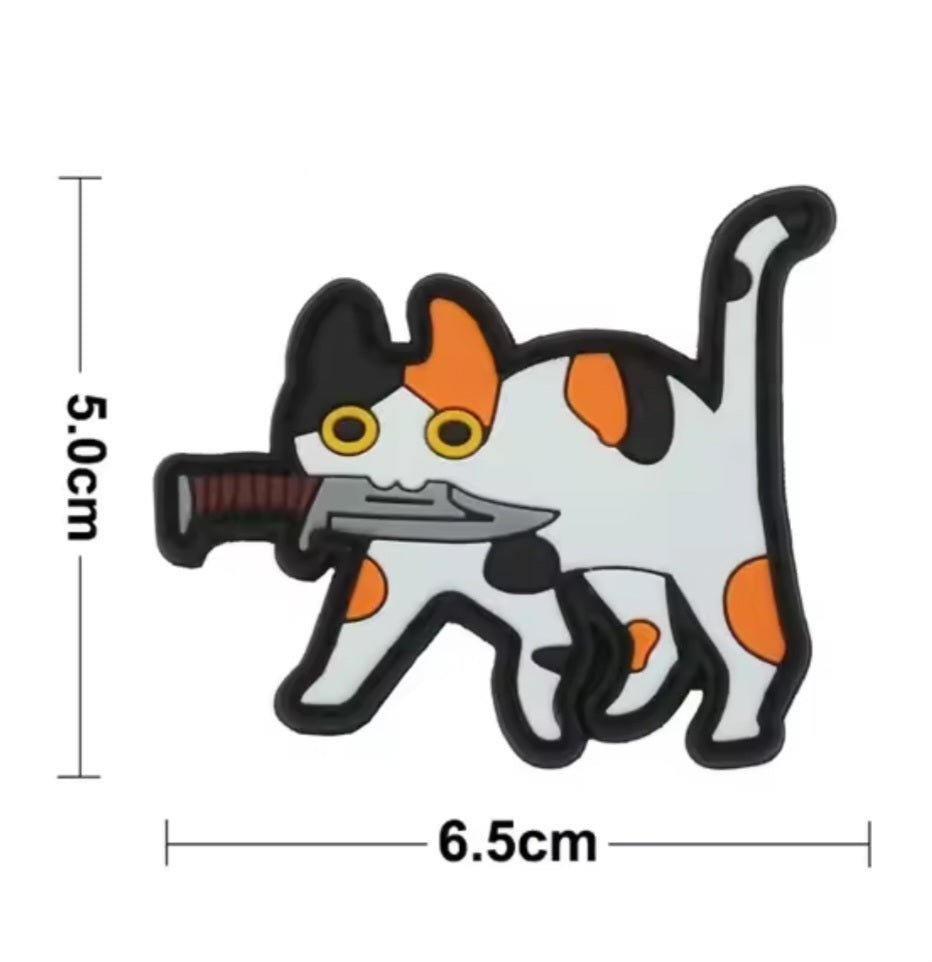 PVC タクティカルパッチ 三毛猫 ベルクロ仕様｜ミリタリー風 猫デザインPVCワッペン - AIA - Military Goods Store