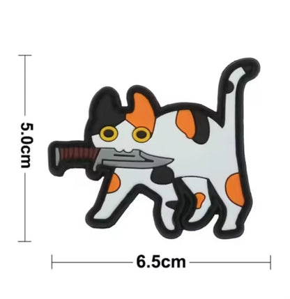 PVC タクティカルパッチ 三毛猫 ベルクロ仕様｜ミリタリー風 猫デザインPVCワッペン - AIA - Military Goods Store