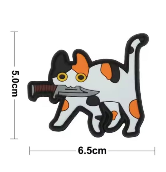 PVC タクティカルパッチ 三毛猫 ベルクロ仕様｜ミリタリー風 猫デザインPVCワッペン - AIA - Military Goods Store