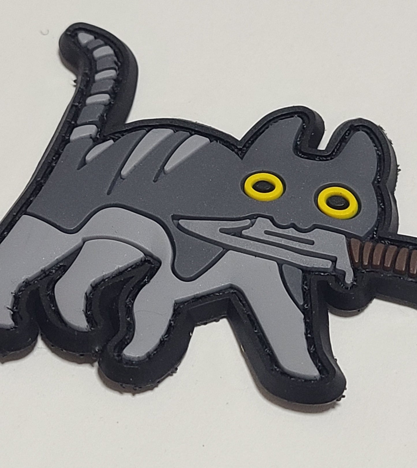 PVC タクティカルパッチ サバトラ ベルクロ仕様｜ミリタリー風 猫デザインPVCワッペン - AIA - Military Goods Store