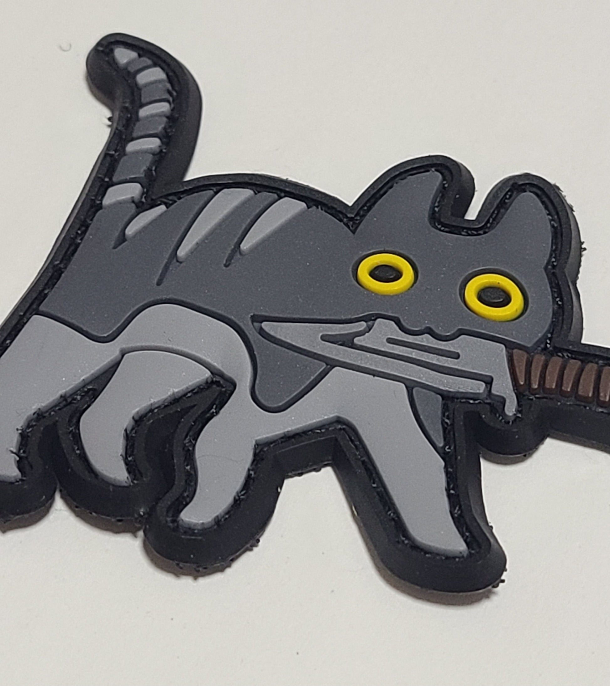 PVC タクティカルパッチ サバトラ ベルクロ仕様｜ミリタリー風 猫デザインPVCワッペン - AIA - Military Goods Store