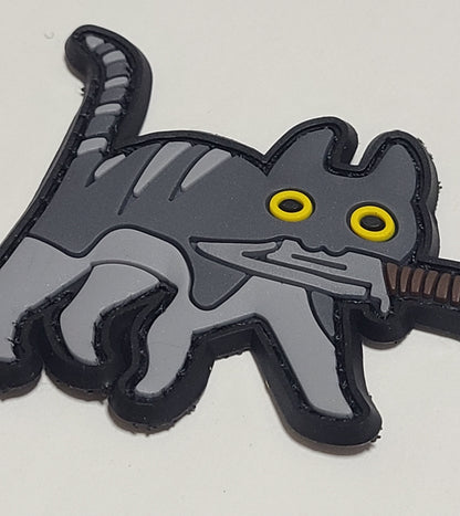 PVC タクティカルパッチ サバトラ ベルクロ仕様｜ミリタリー風 猫デザインPVCワッペン - AIA - Military Goods Store