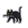 PVC タクティカルパッチ 黒猫 ベルクロ仕様■ミリタリー風 猫デザイン PVCワッペン