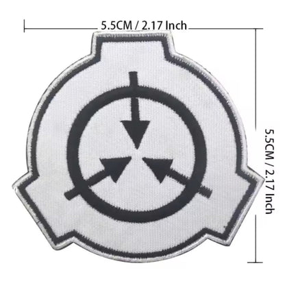 SCP財団マーキング ベルクロパッチ 刺繍タイプ ホワイト