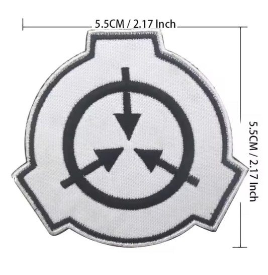 SCP財団マーキング ベルクロパッチ 刺繍タイプ ホワイト