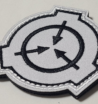 SCP財団マーキング ベルクロパッチ 刺繍タイプ ホワイト