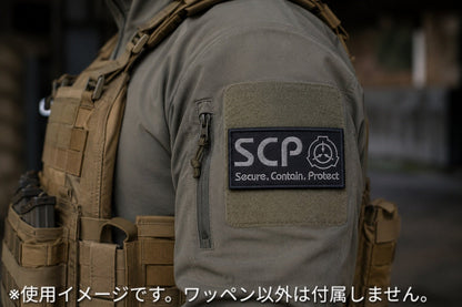 SCP財団マーキング ベルクロパッチ 刺繍タイプ ブラック Mサイズ■ミリタリーワッペン サバゲー 装備 パッチ ベルクロ - AIA - Military Goods Store