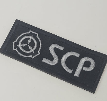 SCP財団マーキング ベルクロパッチ 刺繍タイプ ブラック Sサイズ