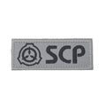 SCP財団マーキング ベルクロパッチ 刺繍タイプ ホワイト Sサイズ■ミリタリーワッペン サバゲー 装備 パッチ ベルクロ