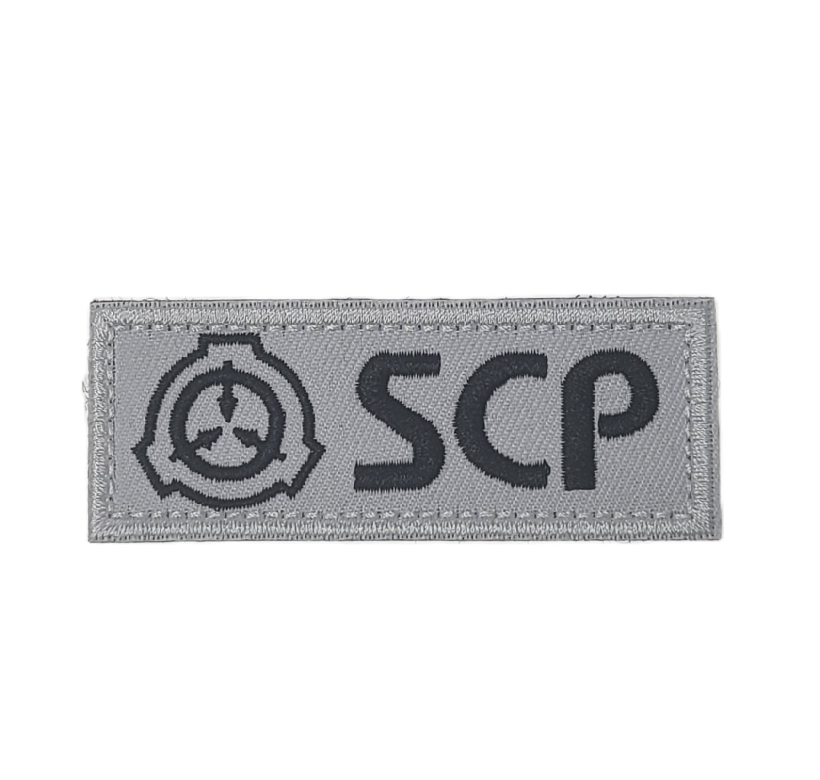 SCP財団マーキング ベルクロパッチ 刺繍タイプ ホワイト Sサイズ